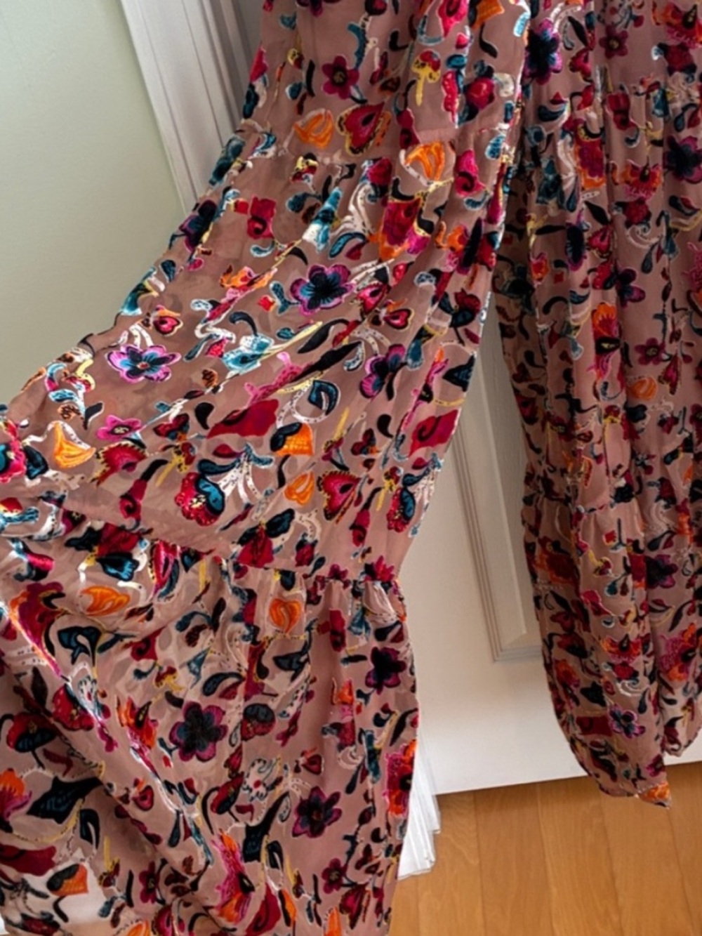 Hutch Tan Multi Floral Flounced Wide-Leg Jumpsuit - Picture 11 of 14